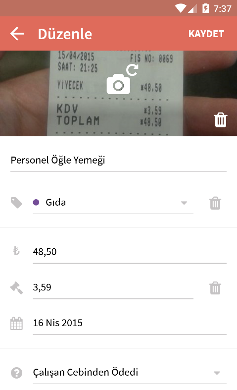harcama düzenleme